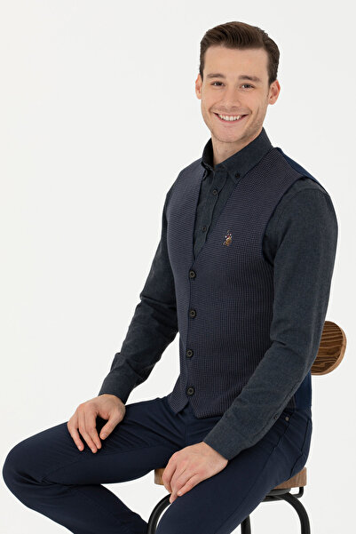 U.S. Polo Assn. Men's Navy Blue Knitwear Cardigan 50279961 -Vr033