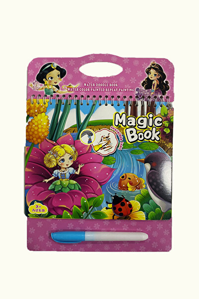 Onetick Sihirli Boyama Kitabı Prenses Temalı 4 Sayfa Sulu Kalem