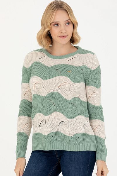 U.S. Polo Assn. Pulover de damă Mint cu gât crew 50272043 -VR090