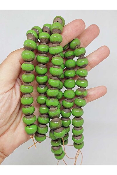 Yasamtohumu Зелений колір, керамічні намистини з секретом, 10-12 мм/23 см (54...