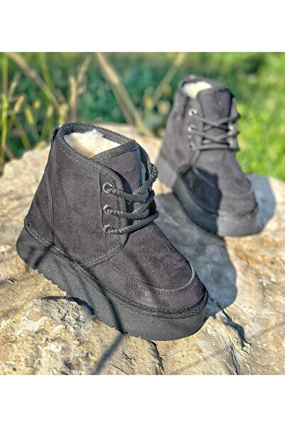 Surpie Shoes Kalın Taban İçi Tüylü Günlük Mini Yarım Çocuk Bot