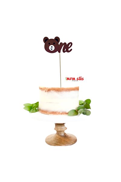 MFM Ayıcık temalı one pasta üstü yazı