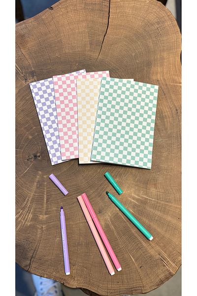 Fly Notes Chess 4-Piece Checked Notebook Set 13 X 20 cm 64 Pages School Notebook Memory Book Gift Notebook