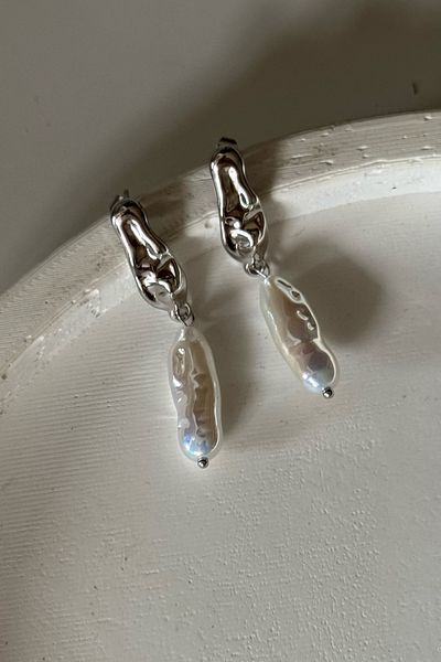 Beca Atelier 316L Steel Hanging Pearls Earrings