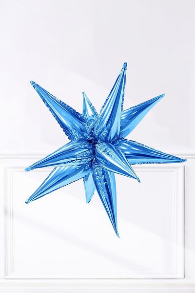 PEKSHOP Blue Polar Star Foil Balloon One Piece Large Polar Star Balloon 27Inch 70cm