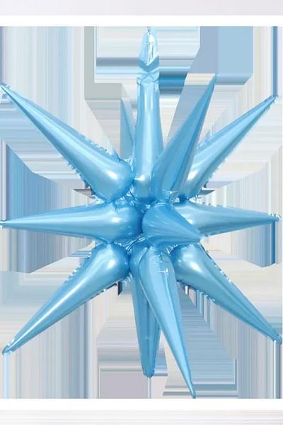 PEKSHOP Light Blue Polar Star Foil Balloon One Piece Large Polar Star Balloon 27Inch 70cm