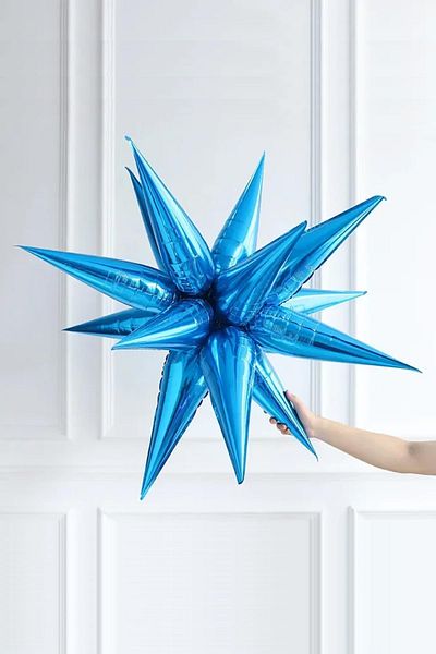 PEKSHOP Blue Polar Star Foil Balloon One Piece Large Polar Star Balloon 27Inch 70cm