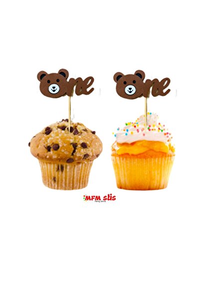 MFM تيدي بير تحت عنوان واحد كعكة أعلى مسواك 6 قطع