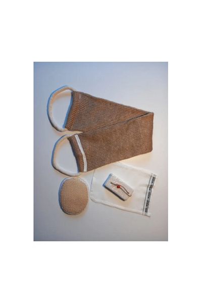evimdeyokyok Natural Linen Pouch Set 4 Pieces