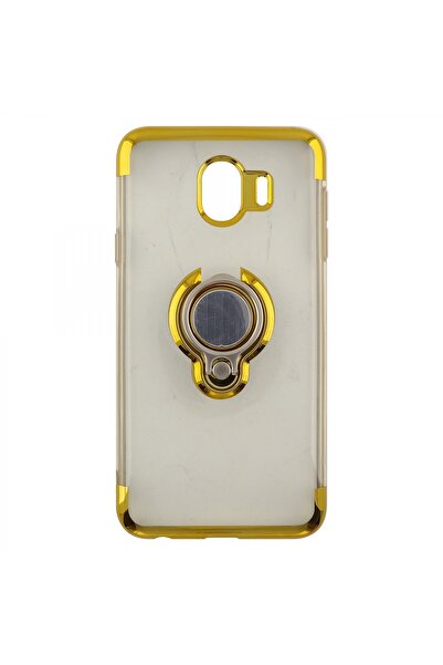 Nettech Samsung Galaxy J400 J4 Uyumlu Yüzüklü Arka Koruma Kılıf - Gold