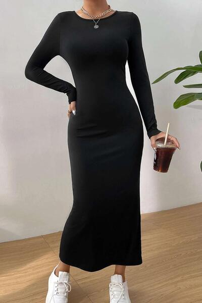 Look Kadıköy Basic Half Fisherman Long Sleeve Dress