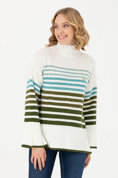 U.S. Polo Assn. Pulover de damă cu gât țesut cu nisip 50269502 -vr085