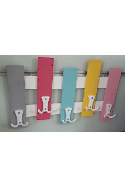 Genel Markalar Karışık renkli çocuk odası askılığı (5 x 2 askılıklı)