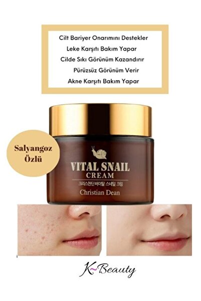 CHRISTIAN DEAN Salyangoz Özlü Vital Onarıcı Kore Krem | Aydınlatıcı, Nemlendirici & Yenileyici - Ikore