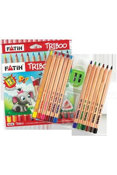 Fatih Kuru Boya Natural Üçgen Jumbo Triboo Tam Boy 12 Renk 33426 / Fatih