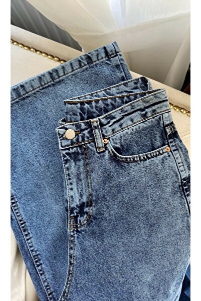 LİMABEL Meva X 90s - Μπλε Power Lycra Ψηλόμεσο Παντελόνι Palazzo Jeans