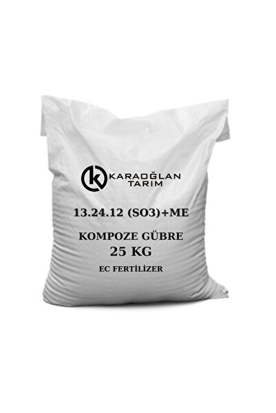 karaoğlan tarım 13.24.12(SO3) +ME Npk Süper Kompoze Gübre Kükürt İz Element Katkılı Ağaç Sebze Meyve Gübresi 25 Kg