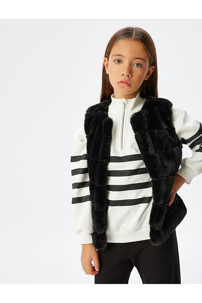 Koton Round Neck Plush Vest - Sleeveless