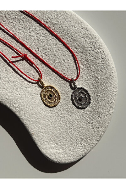 Store Gümüş Vintage Ortası Taş Detay Kolye