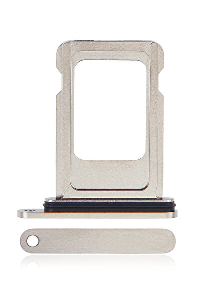 Genel Markalar İPhone 15 Pro Max Uyumlu Sim Tepsisi Sim Kart Yuvası Beyaz Gümüş