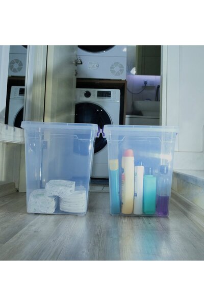 biedda 20 Liter Vertical Deep Storage Organization and Storage Box with Plastic Locked Lid