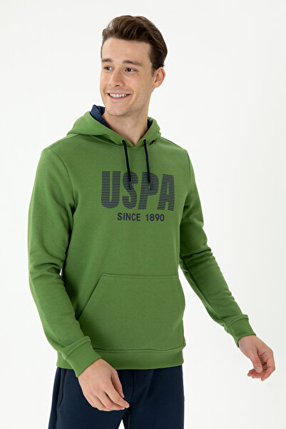 U.S. Polo Assn. Men's Green Sweatshirt - 50270760 -Vr054 Model