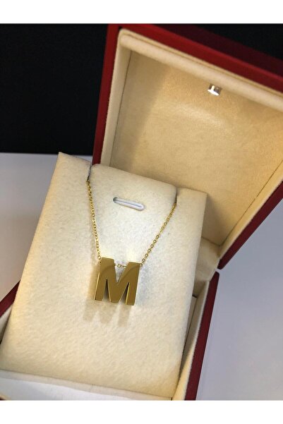 GWOMA قلادة نسائية من الفولاذ ثلاثي الأبعاد بحرف M • في صندوق مضيء • للحبيب •...