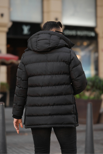 MODA ΑΝΔΡΙΚΗ ΤΣΑΝΤΑ ΜΕ ΚΟΥΚΟΥΛΑ ΜΕ ΤΣΕΠΕΣ ΧΕΙΜΕΡΙΝΟ ΜΑΚΡΥ ΠΑΛΤΟ