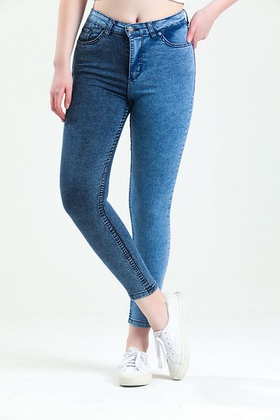 SHEVEGA Double Color Navy Blue Lycra Skinny Leg Skinny Jeans