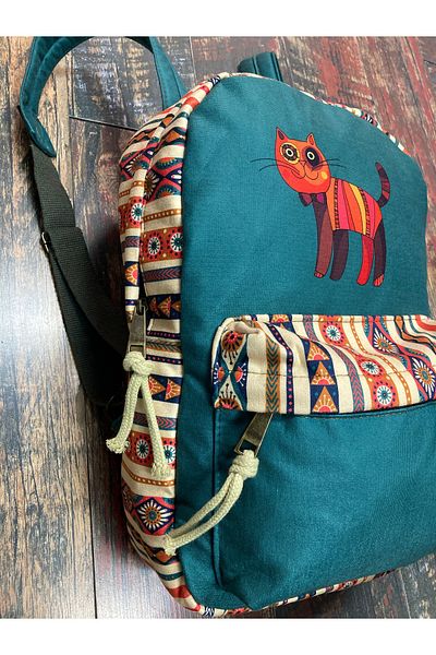 Street Bag Ethnic αδιάβροχο σακίδιο πλάτης Bohemian Cat Pattern - Θήκη Tablet
