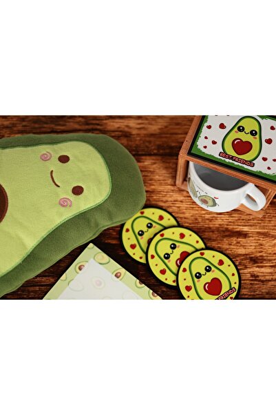 RETROGO Sevimli Avakado Hediye Seti avakado kutulu kupa avakado yastık avakad...