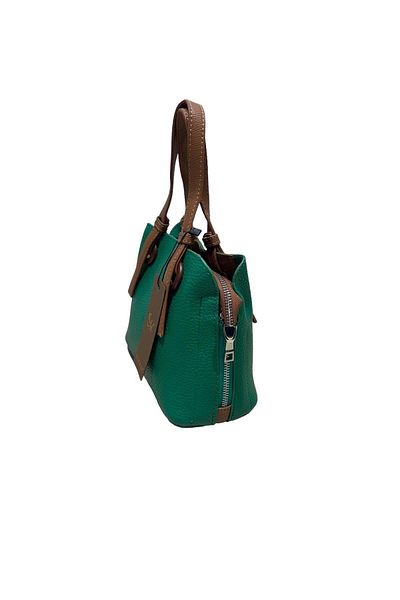 Matthew Cox T775 Green Camel Women's Hand and Shoulder Bag