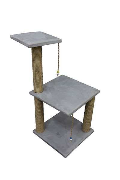 Ber vet pet Luxury Cat Scratch Board - 86cm Gray, Wipeable Suede Fabric, Two Layers