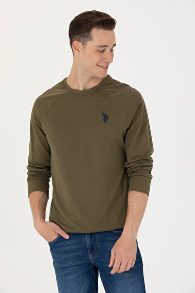 U.S. Polo Assn. Erkek Haki Basic Sweatshirt 50274090-VR027