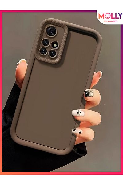 Molly حافظة من السيليكون ذات حواف بنية سميكة لهاتف Xiaomi Redmi 10 2022