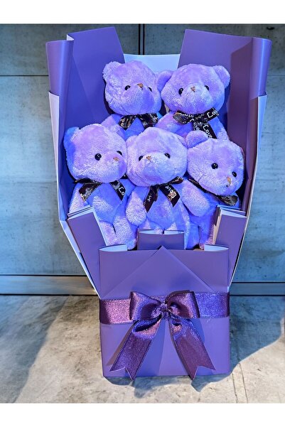 Lapidaria Mor Ayıcık Buketi , Sevgiliye Hediye, Doğum Günü Hediyesi, Özür Hed...