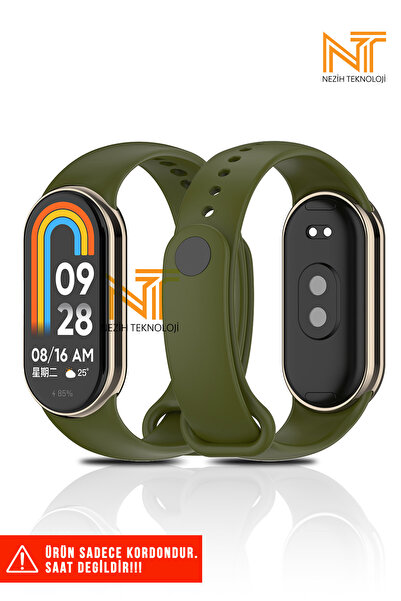 Nezih Case Mi Band 8 / 9 / 10 Uyumlu Klasik Kordon Silikon Strap Kayış
