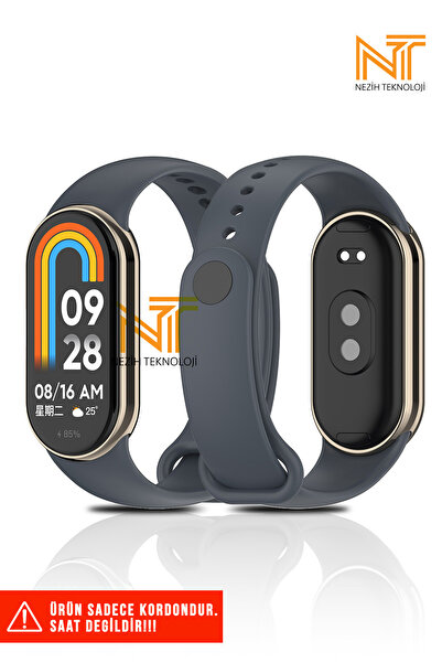 Nezih Case Mi Band 8 / 9 / 10 Uyumlu Klasik Kordon Silikon Strap Kayış