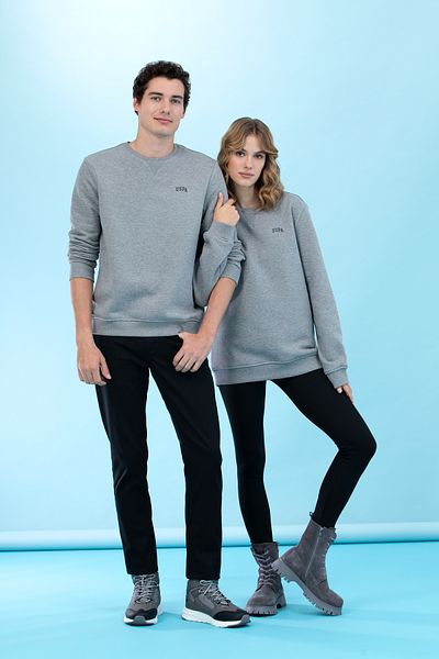 U.S. Polo Assn. Γκρι μελανζέ Crew Neck Basic φούτερ 50276089-VR086