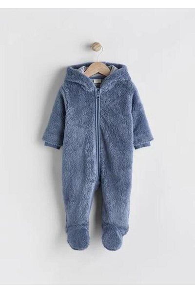 Next Baby Zippered Hooded Fleece Jumpsuit
