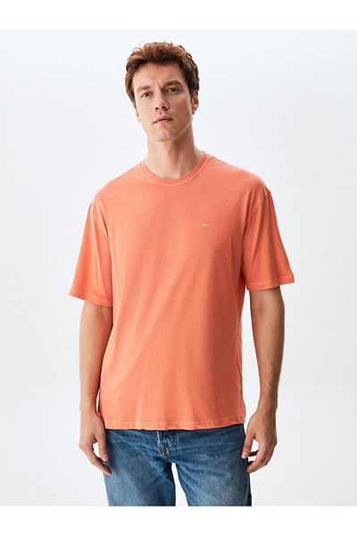 Ltb Red Crew NecK T-Shirt - Pale Effect