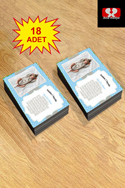 ikisemedya 6x9 cm Doğum Günü Magneti Bebek Magnetleri Resimli Bebek Magnet