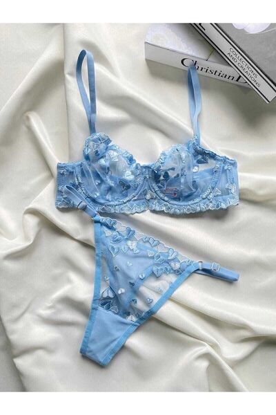 Fleur de Lingerie Set bralet brodat pentru femei (sutien și tanga)