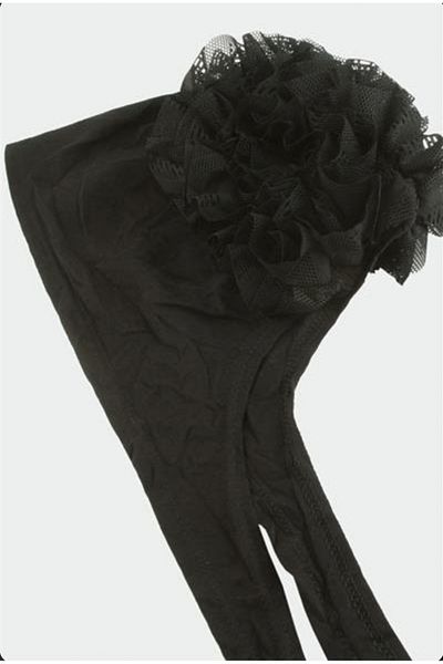 HYPERMERT Stitched Frilly Black Bonnet