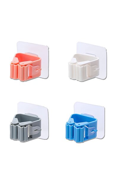 Pastimore Mop Sapı Tutucu 4adet Yapışkanlı Fırça Tutucu Paspas Ve Mop Tutacağı Mutfak Askılığı Tuvalet Fırçası