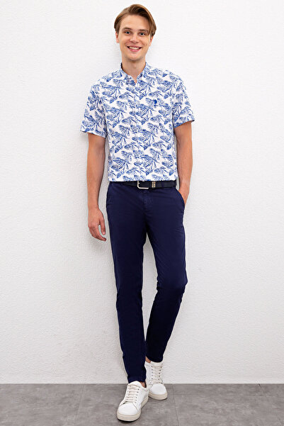 U.S. Polo Assn. Men's Slim Fit Indigo Canvas Trousers 50218323-Vr164