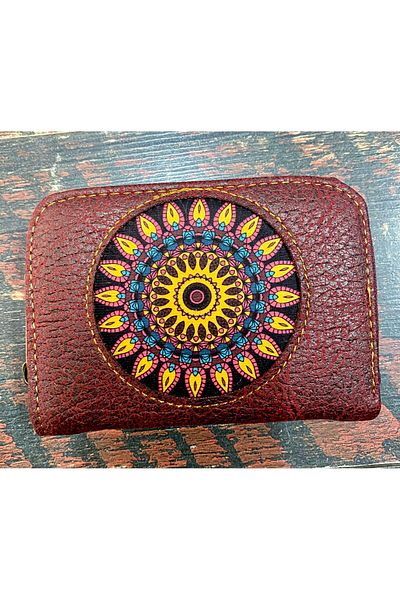 Street Bag Ethnic Authentic Patterned Useful Wallet with Card Holder and Coin Compartment