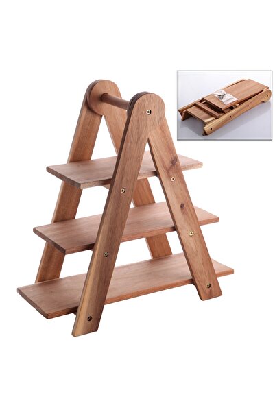 Genel Markalar Balsa MRK model doğal akasya ağacından 3 katlı sunum ikram org...