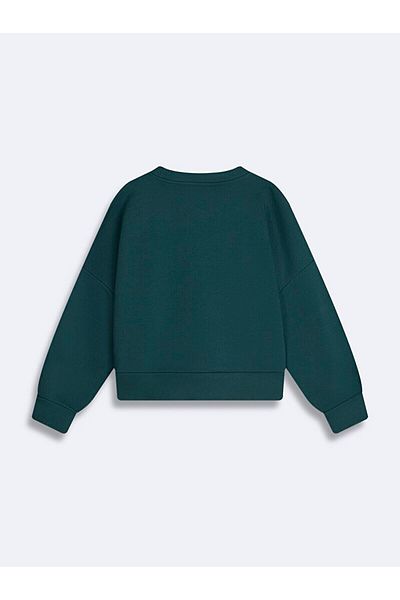 Ltb O-Neck Long Sleeve Green Sweatshirt