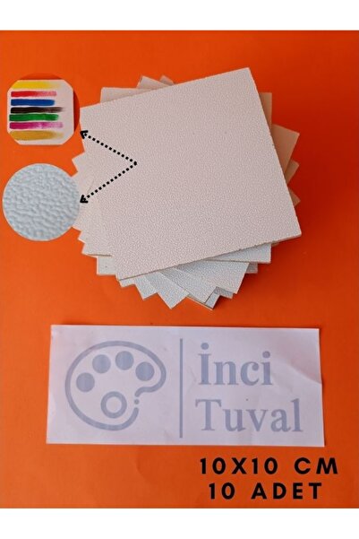 İNCİ TUVAL 10x10 Cm Pres Mdf Tuval 10 Adet Yüzey Dokulu (BEZSİZ) Kompozit Boy...
